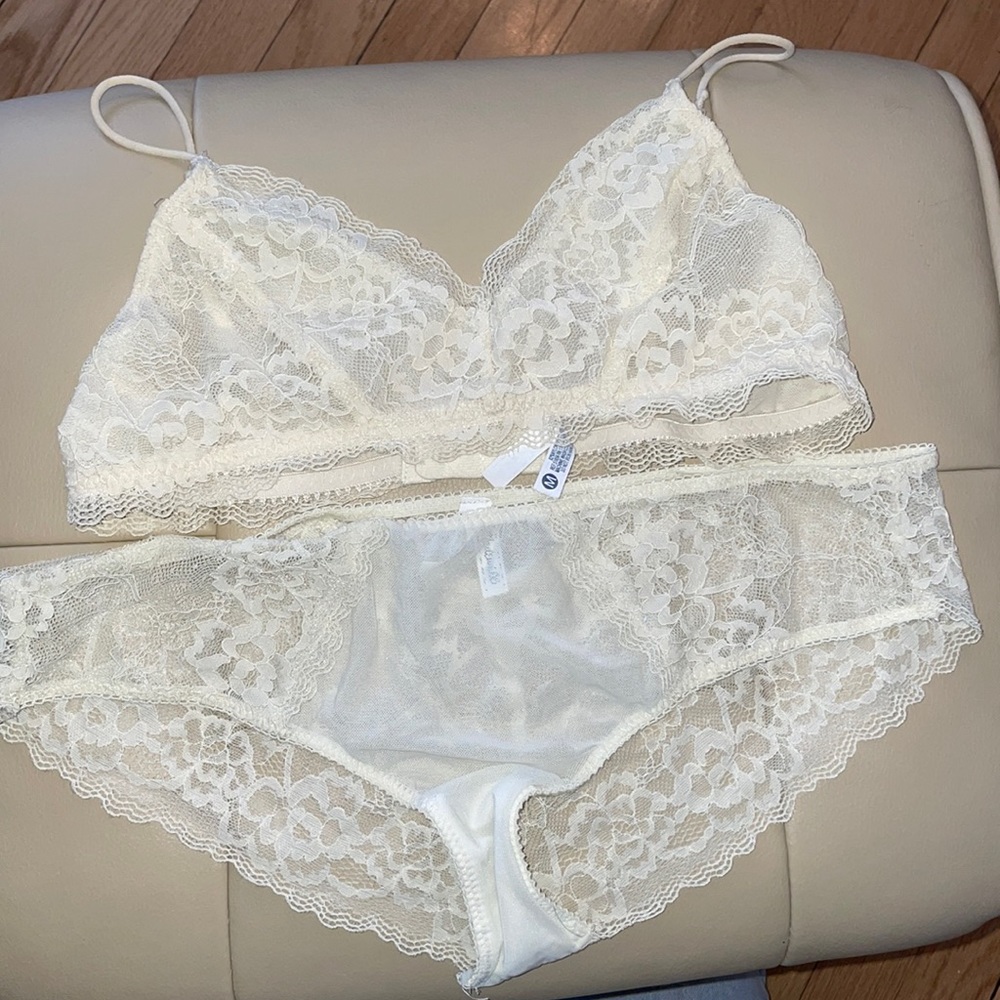 Madewell Lace Hipster Bottom — Cream, Size M — NWOT